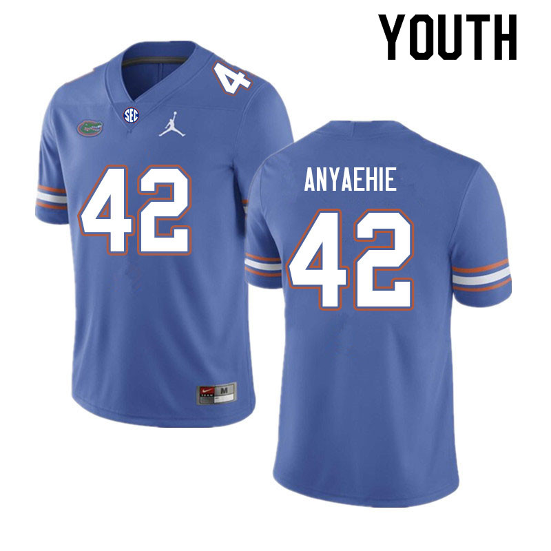 Youth #42 Kenny Anyaehie Florida Gators College Football Jerseys Sale-Royal